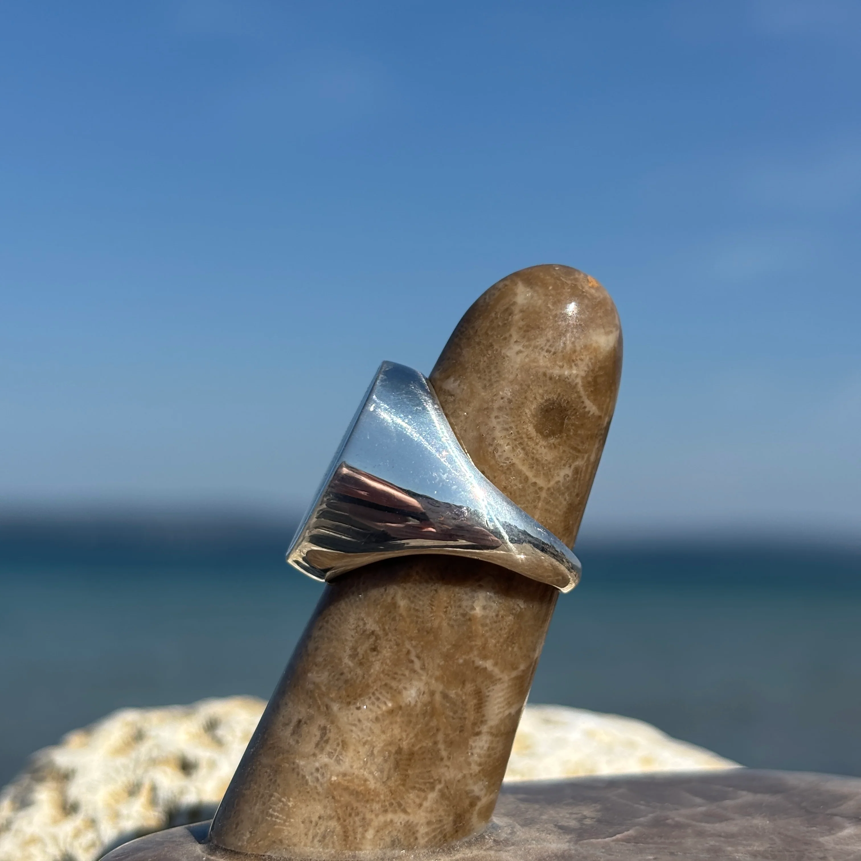 Men's Petoskey Stone Sterling Silver Rings - Image 13