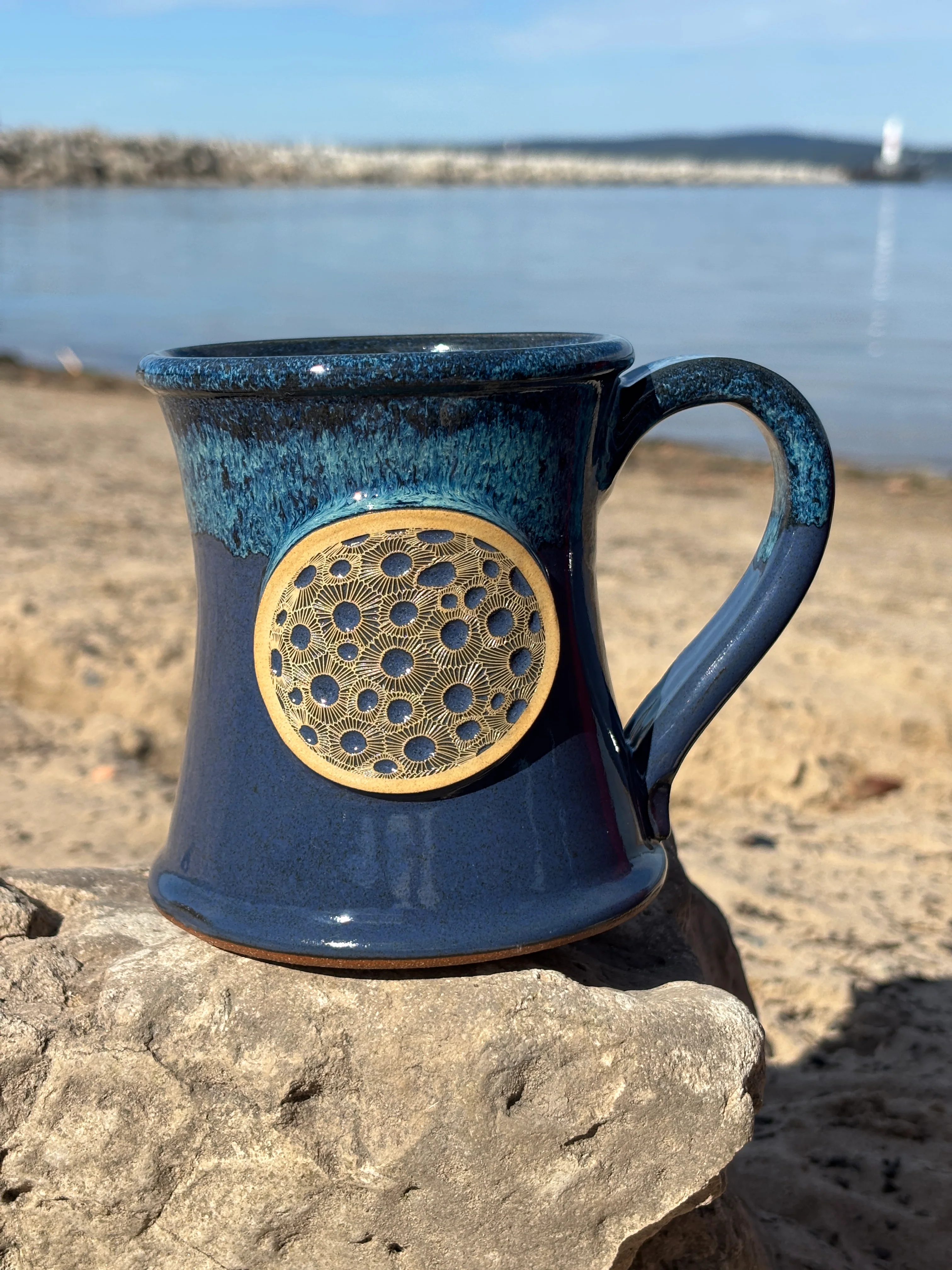 Petoskey Stone Medallion Mug in Lake Michigan Blue - Image 3