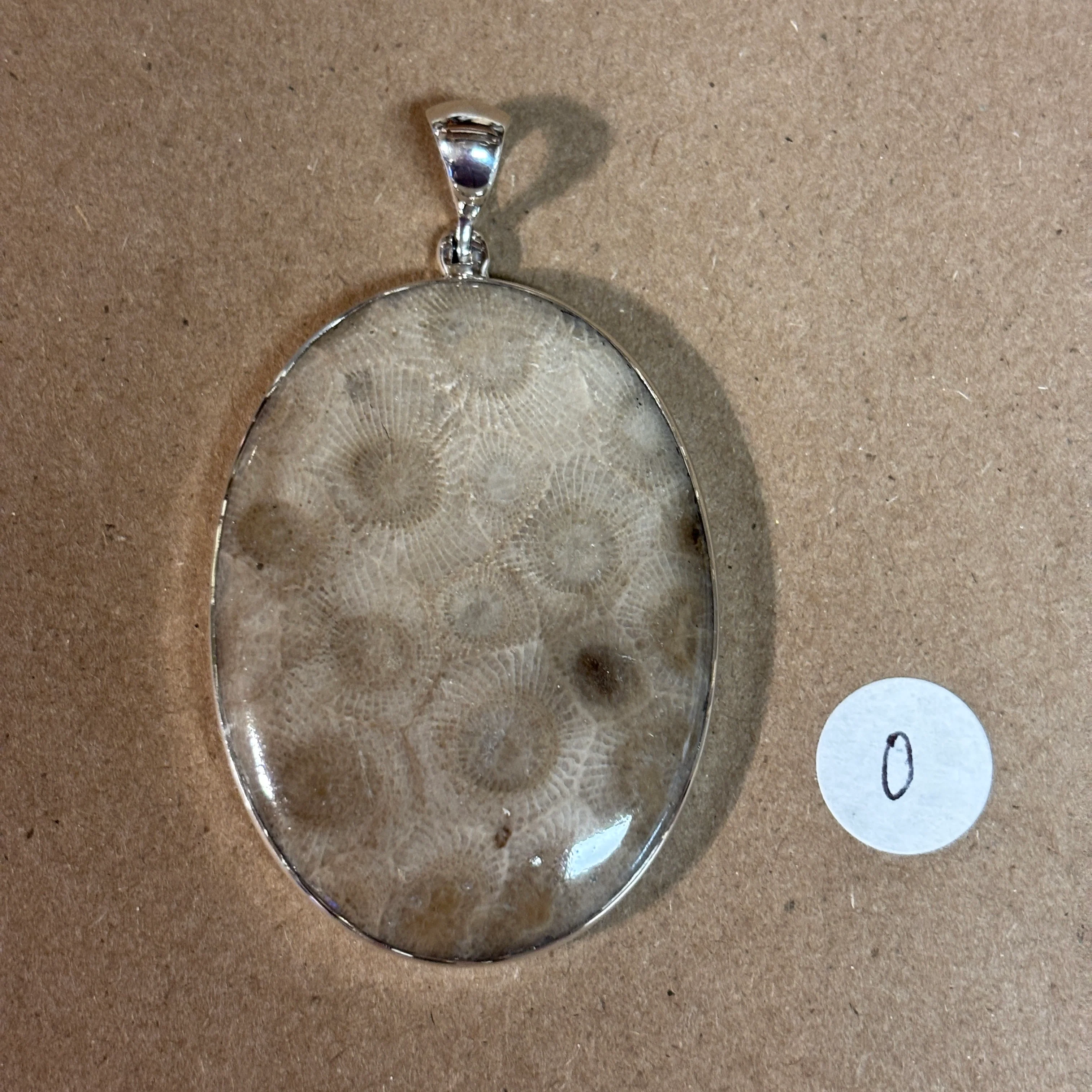 Petoskey Stone Necklace Pendant Encased in Sterling Silver Oval Shape - Image 12