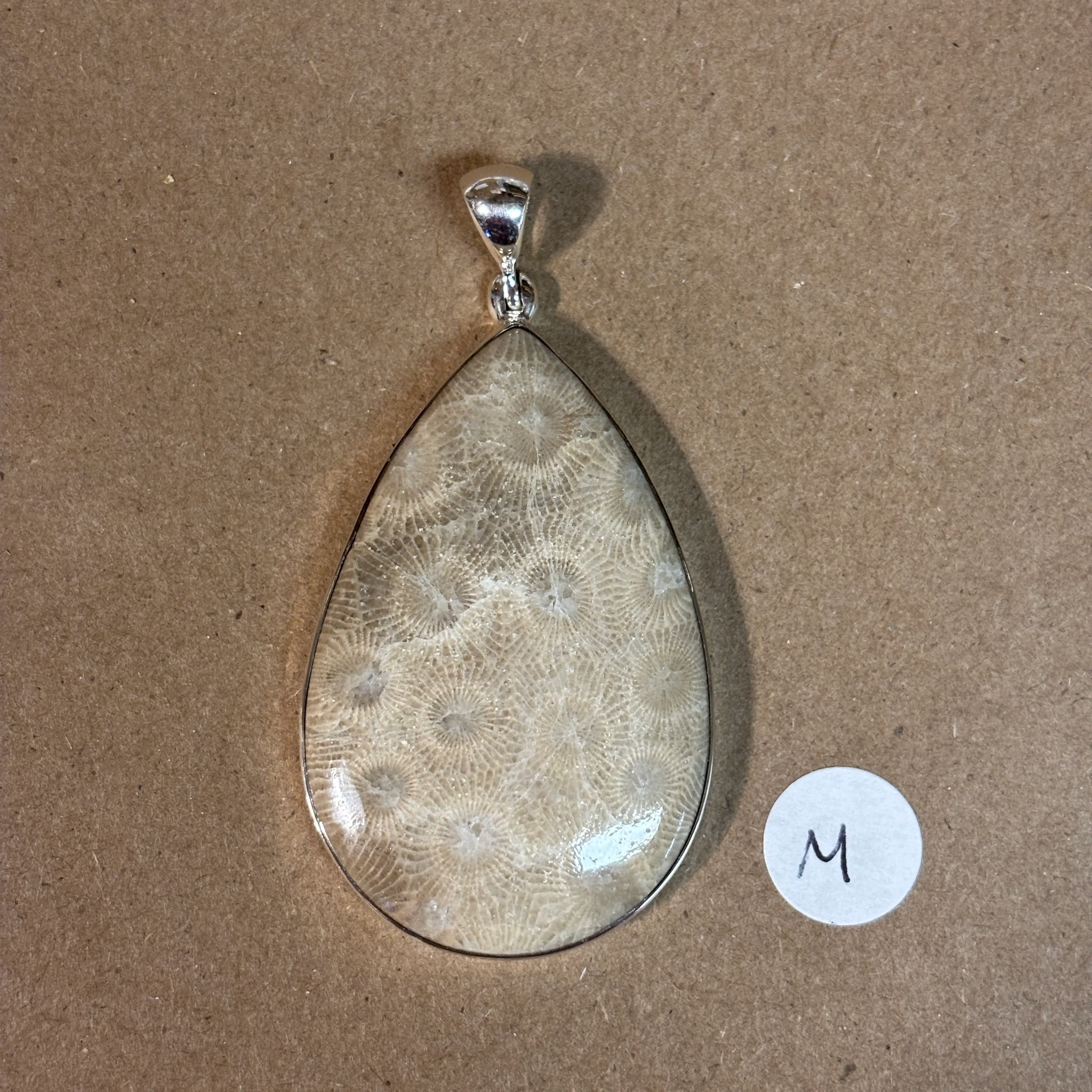 Petoskey Stone Necklace Pendant Encased in Sterling Silver Teardrop Shape - Image 16