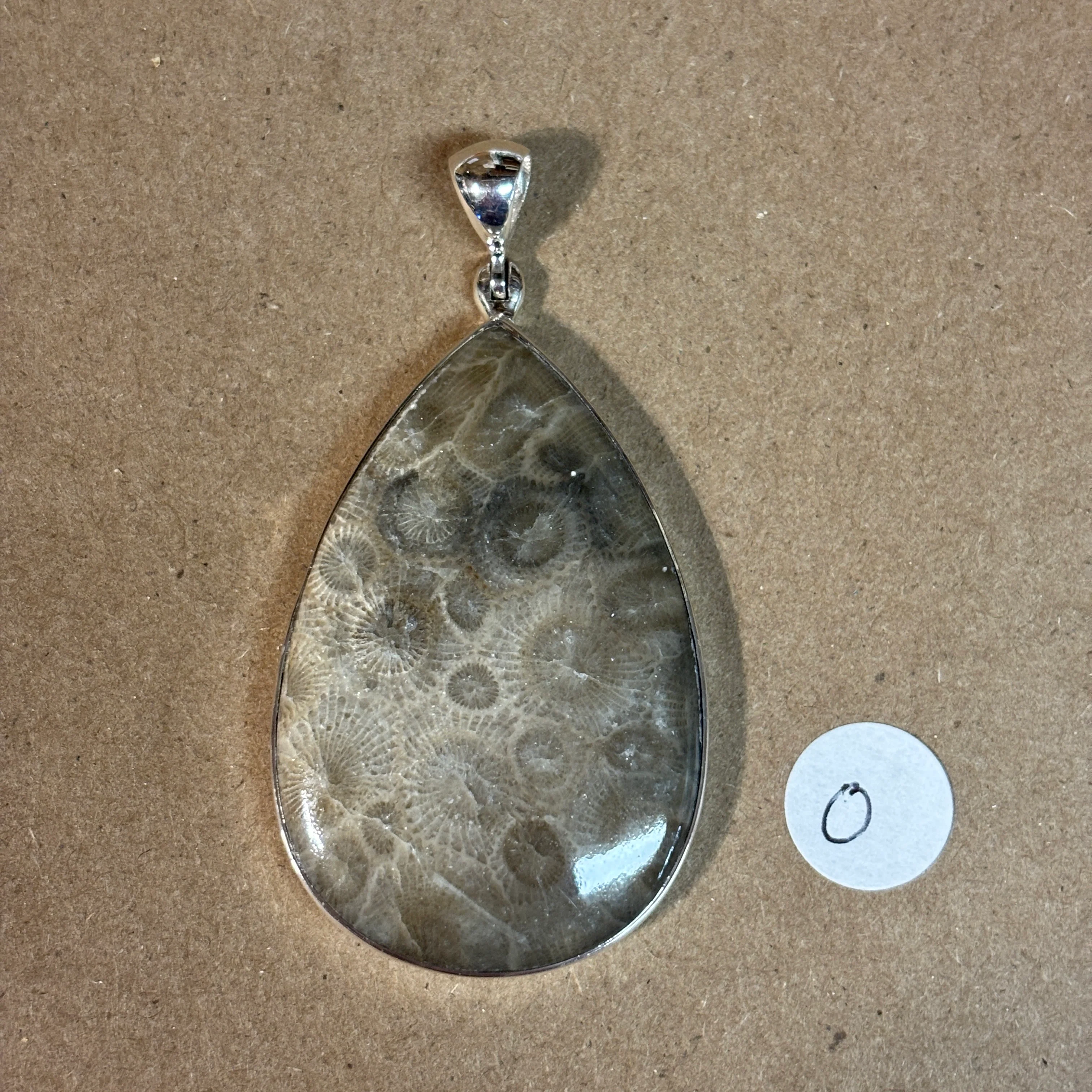 Petoskey Stone Necklace Pendant Encased in Sterling Silver Teardrop Shape - Image 18