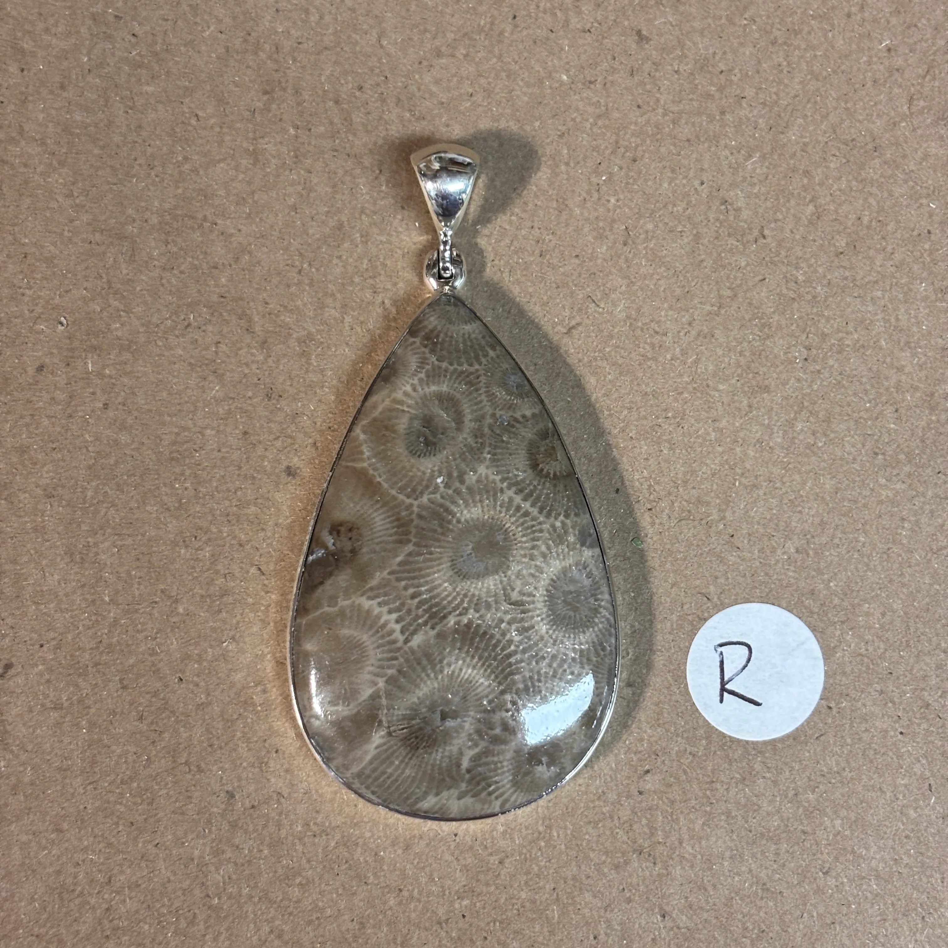 Petoskey Stone Necklace Pendant Encased in Sterling Silver Teardrop Shape - Image 21