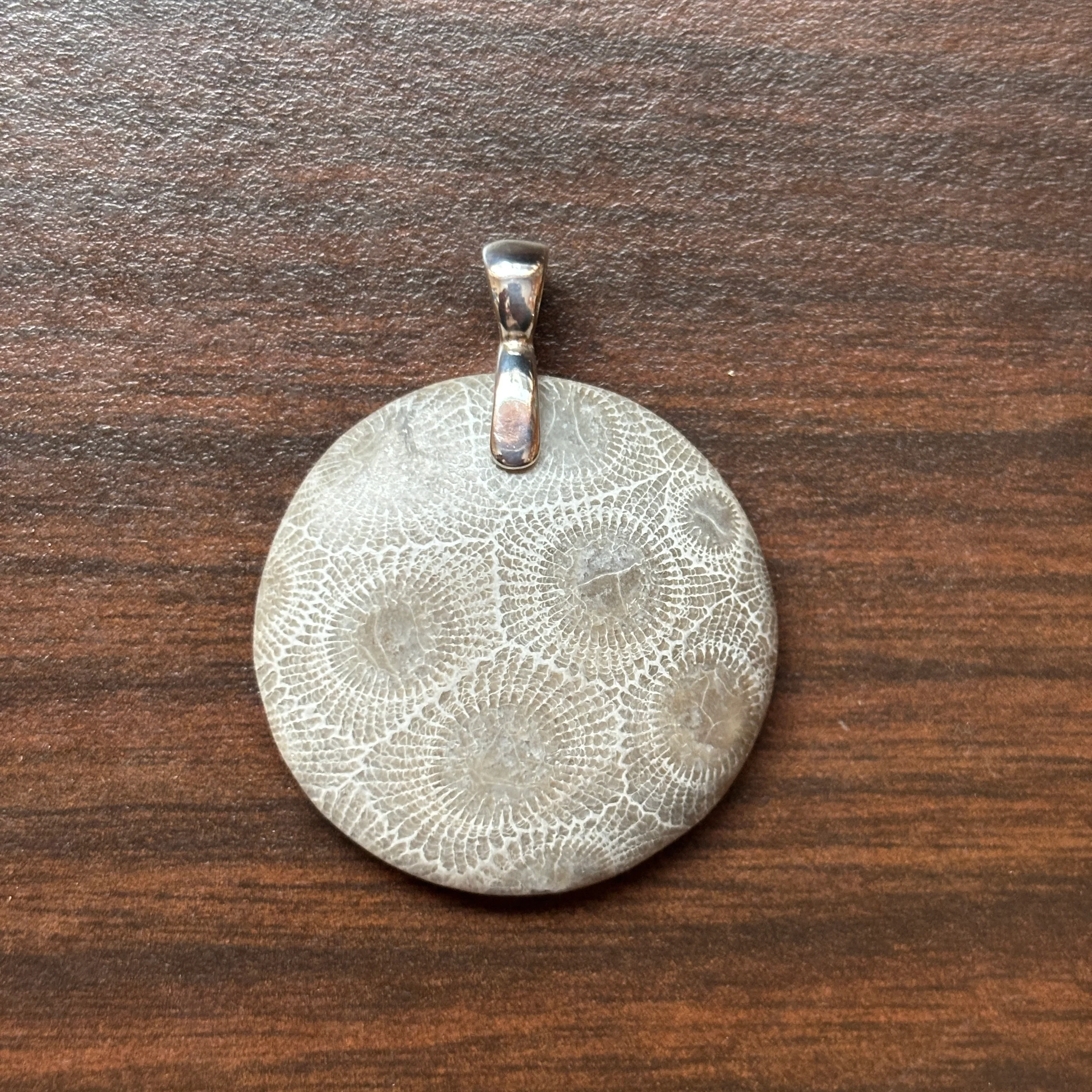 Petoskey Stone Pendant 30mm Round - Image 2