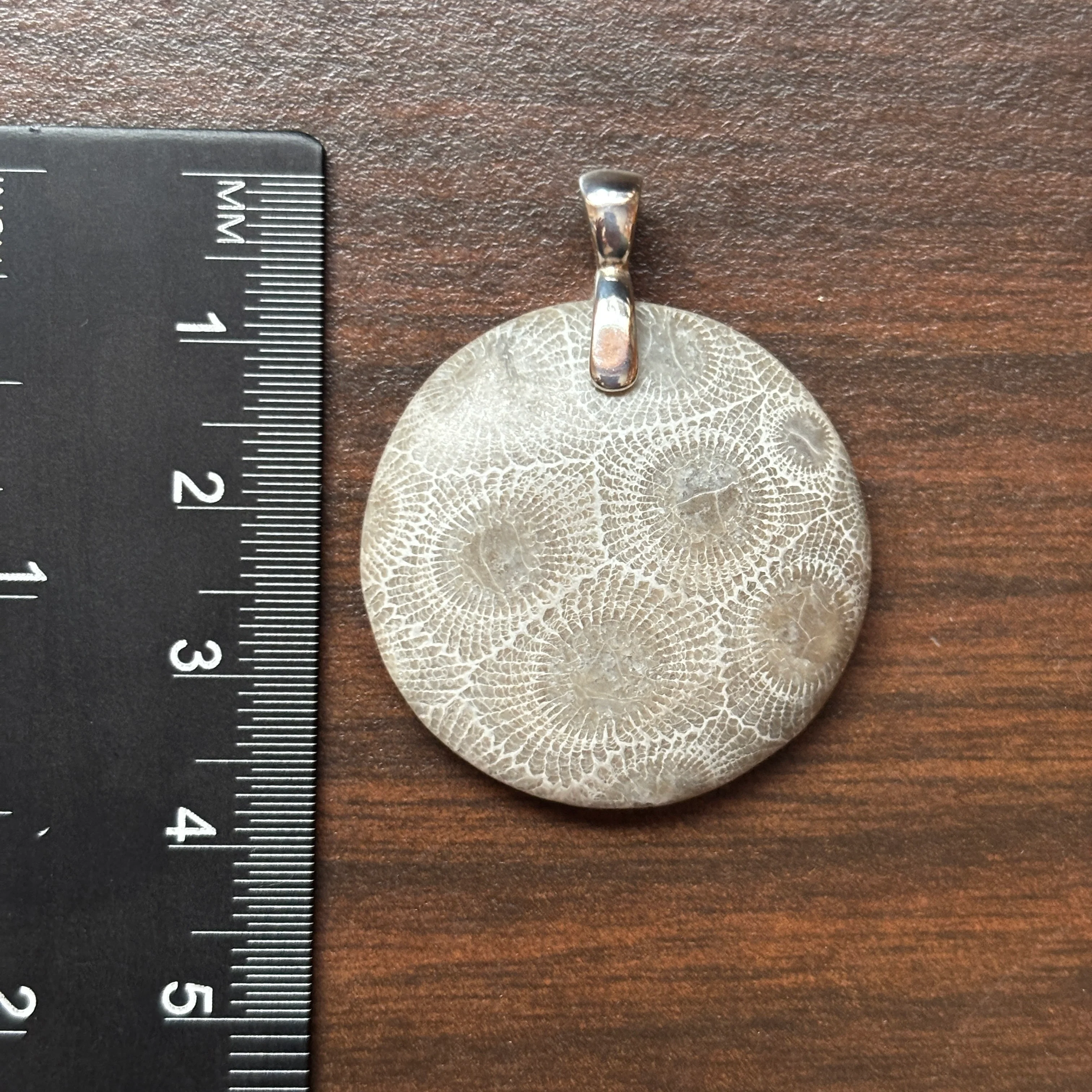 Petoskey Stone Pendant 30mm Round - Image 3