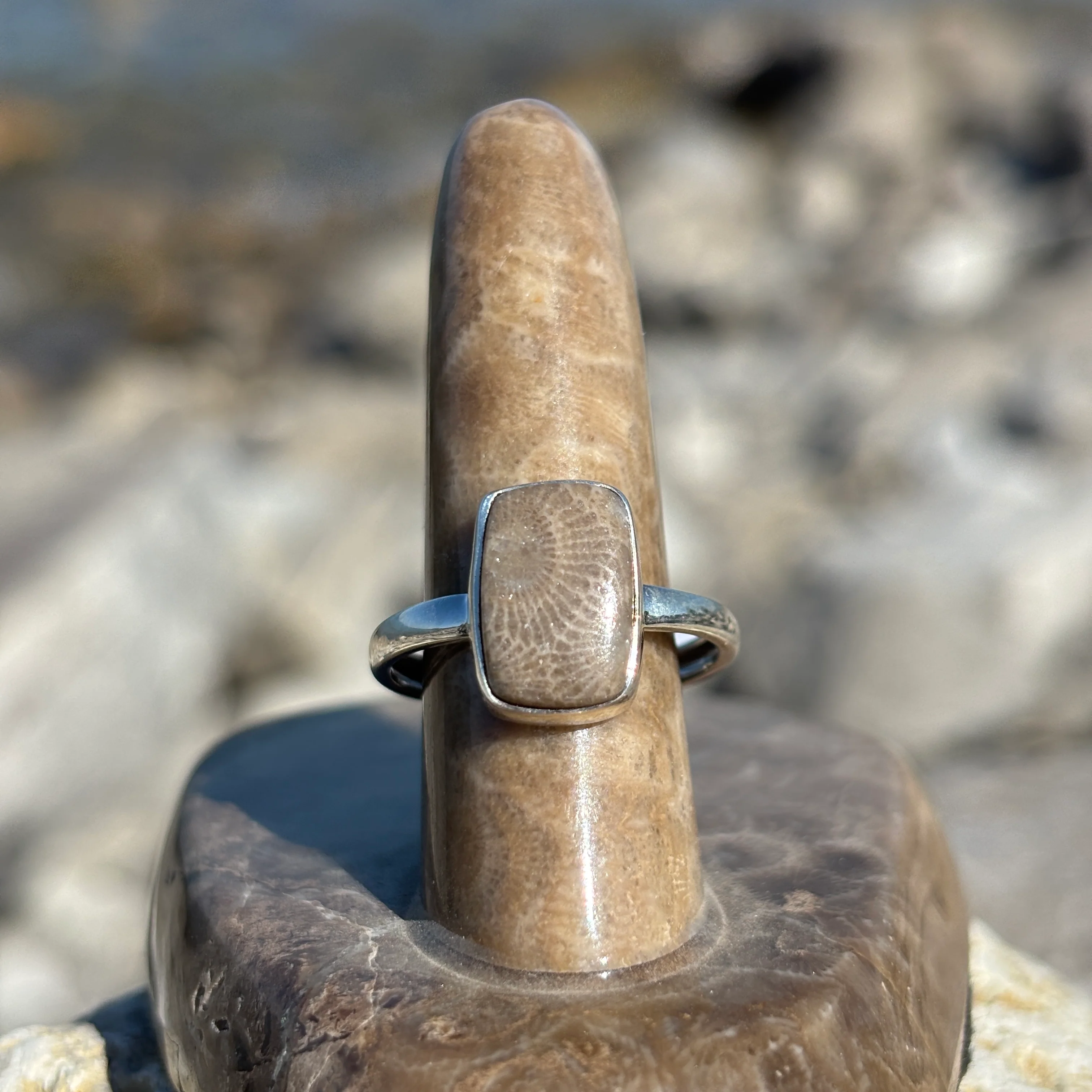 Petoskey Stone Sterling Silver Ring - Image 2