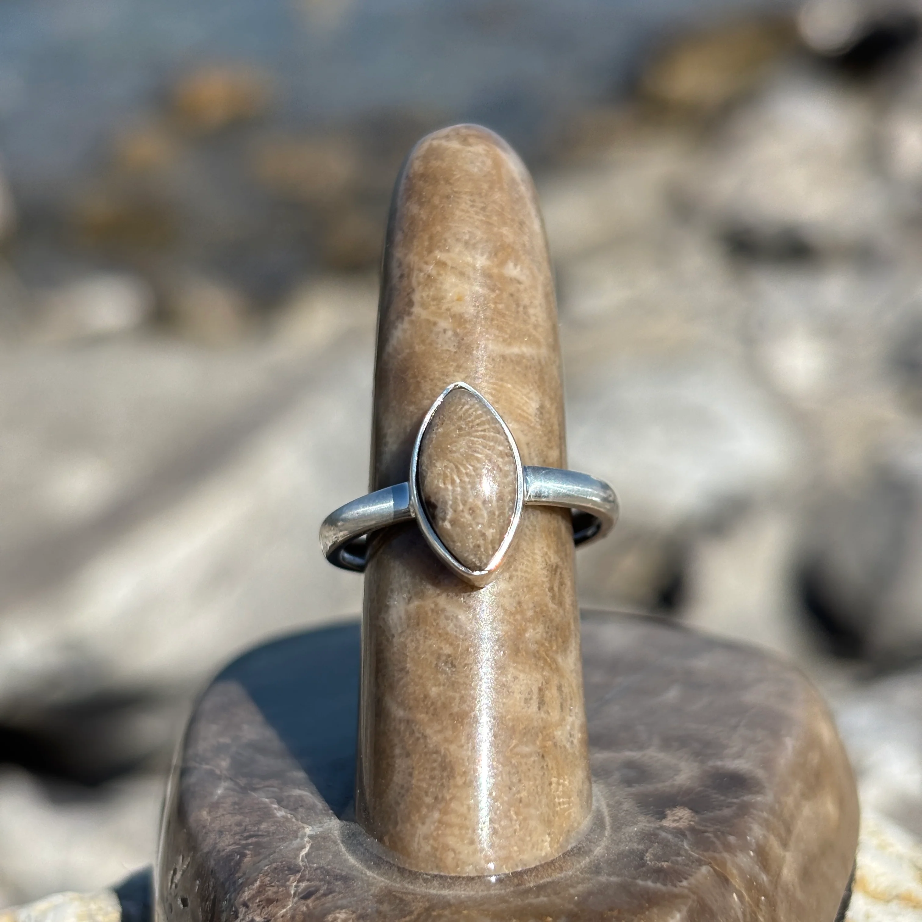 Petoskey Stone Sterling Silver Ring - Image 3