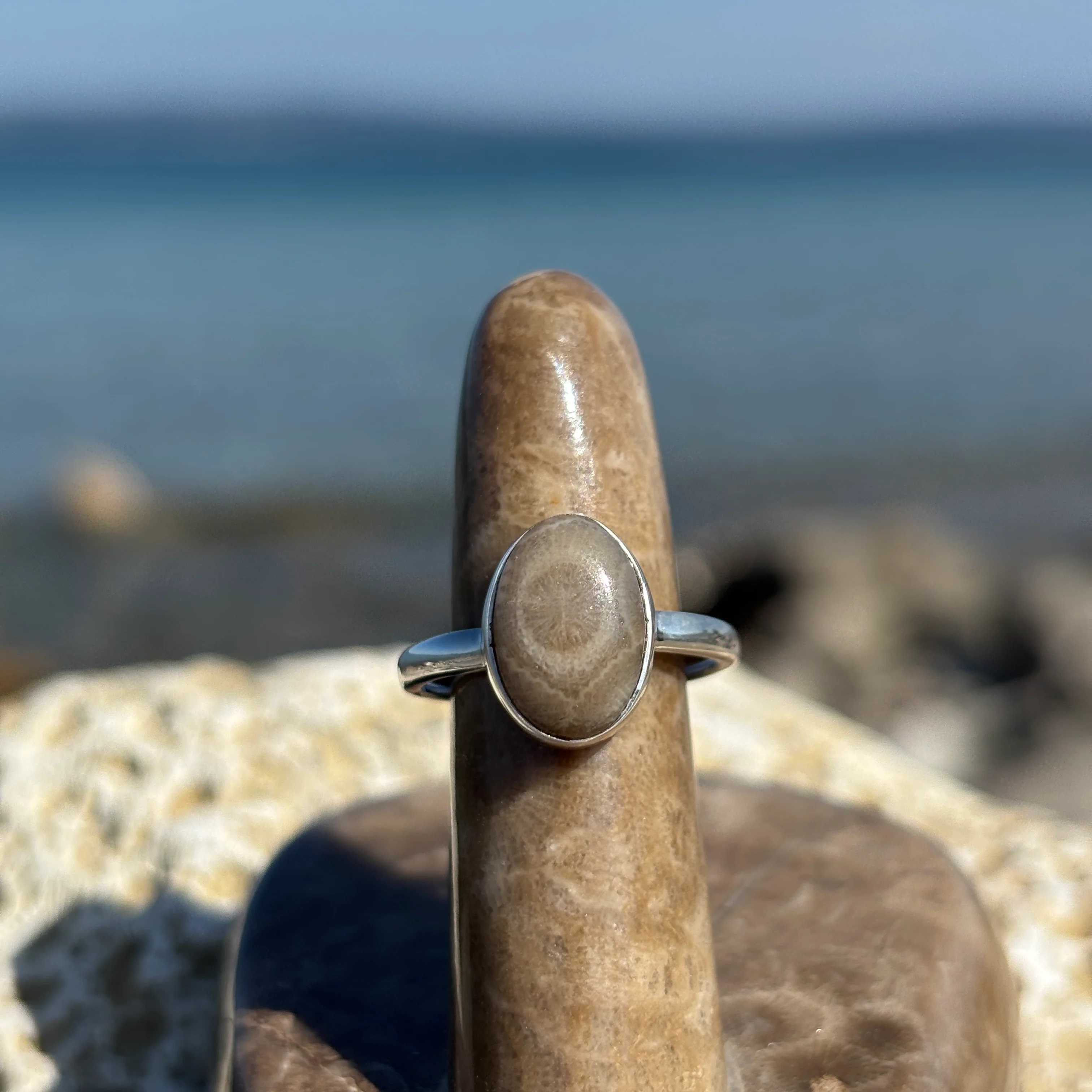Petoskey Stone Sterling Silver Ring - Image 4